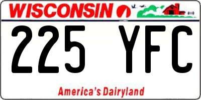 WI license plate 225YFC