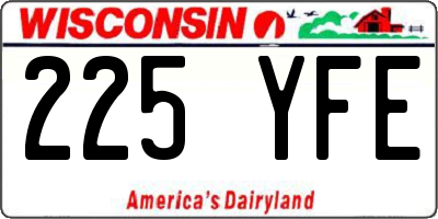 WI license plate 225YFE