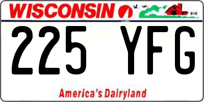 WI license plate 225YFG