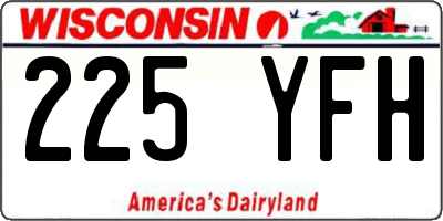 WI license plate 225YFH