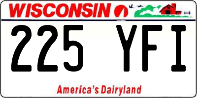 WI license plate 225YFI