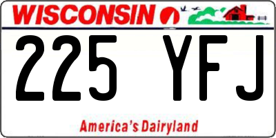 WI license plate 225YFJ