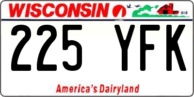 WI license plate 225YFK