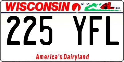WI license plate 225YFL