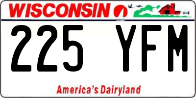 WI license plate 225YFM