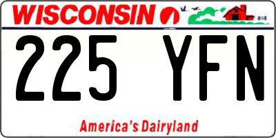 WI license plate 225YFN