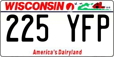 WI license plate 225YFP