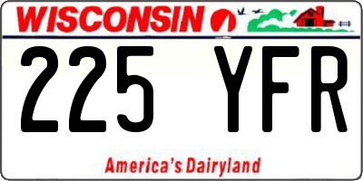 WI license plate 225YFR