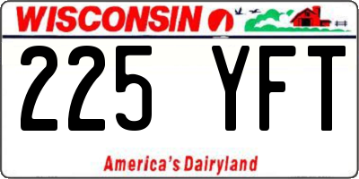WI license plate 225YFT