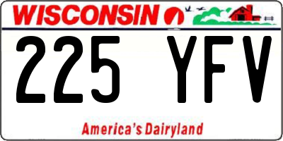 WI license plate 225YFV
