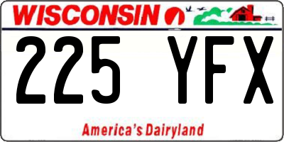 WI license plate 225YFX