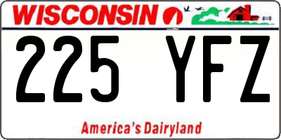 WI license plate 225YFZ