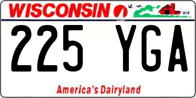 WI license plate 225YGA