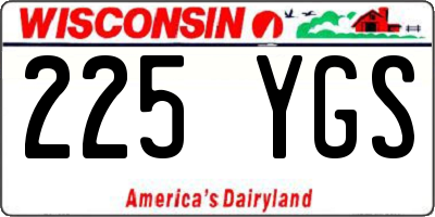 WI license plate 225YGS