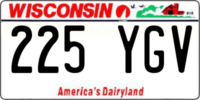 WI license plate 225YGV