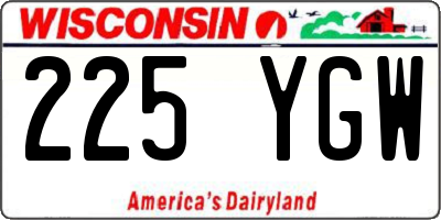 WI license plate 225YGW