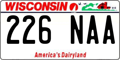 WI license plate 226NAA