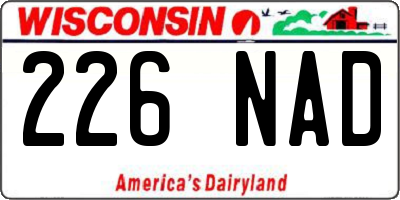 WI license plate 226NAD