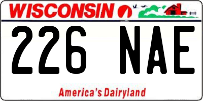 WI license plate 226NAE