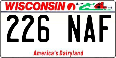 WI license plate 226NAF