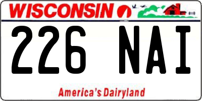 WI license plate 226NAI