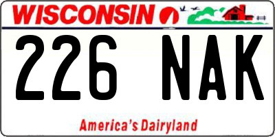 WI license plate 226NAK