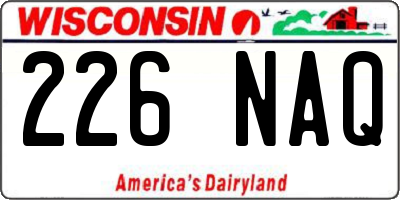 WI license plate 226NAQ