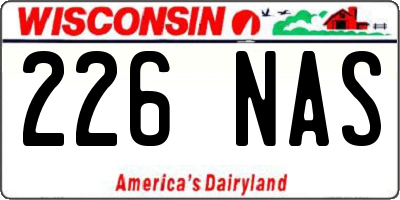 WI license plate 226NAS