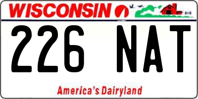 WI license plate 226NAT