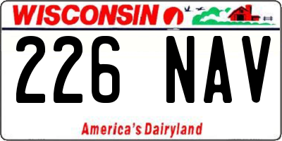 WI license plate 226NAV