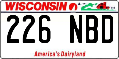 WI license plate 226NBD