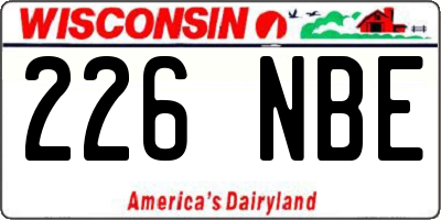 WI license plate 226NBE