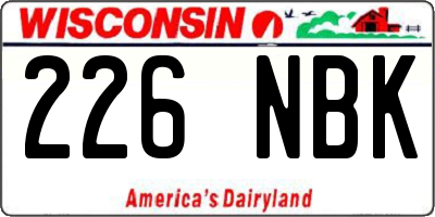 WI license plate 226NBK