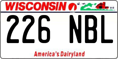 WI license plate 226NBL