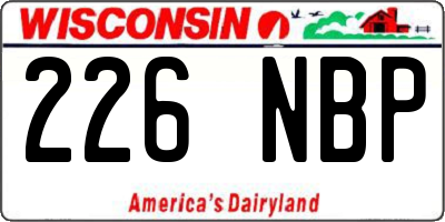 WI license plate 226NBP