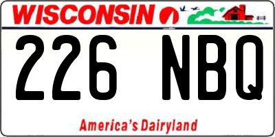 WI license plate 226NBQ