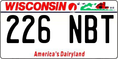WI license plate 226NBT