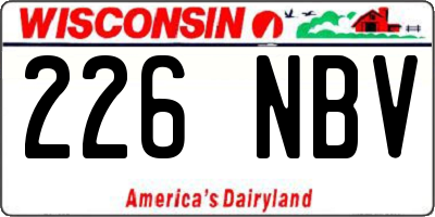 WI license plate 226NBV