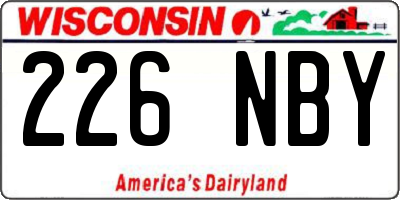 WI license plate 226NBY