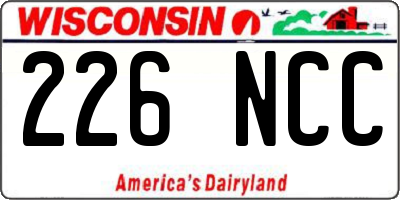 WI license plate 226NCC