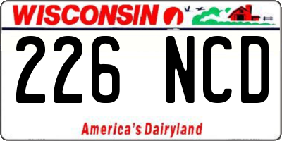 WI license plate 226NCD
