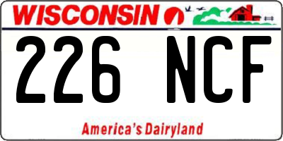 WI license plate 226NCF