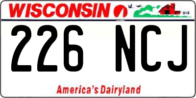 WI license plate 226NCJ