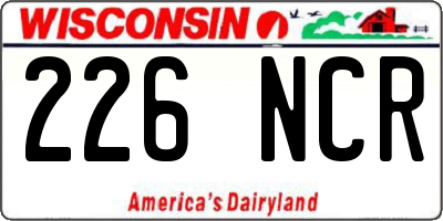WI license plate 226NCR