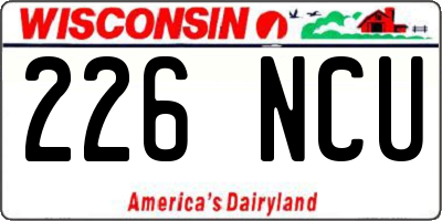 WI license plate 226NCU
