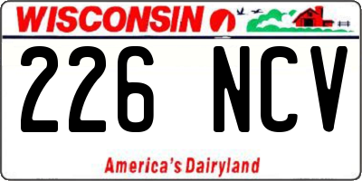 WI license plate 226NCV