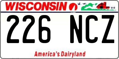 WI license plate 226NCZ