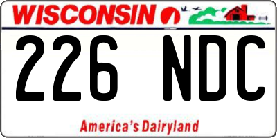 WI license plate 226NDC