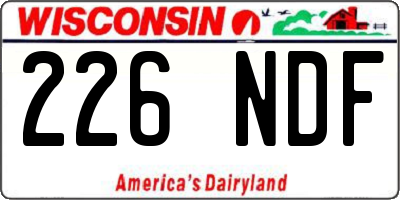 WI license plate 226NDF