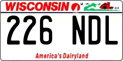 WI license plate 226NDL